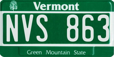 VT license plate NVS863