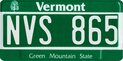 VT license plate NVS865