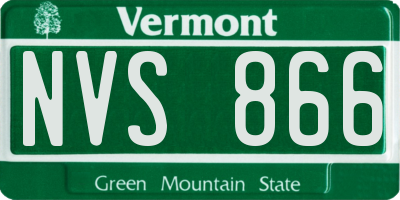 VT license plate NVS866