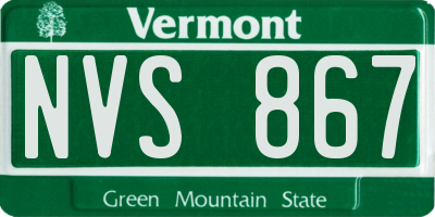VT license plate NVS867