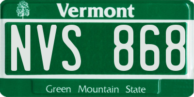 VT license plate NVS868