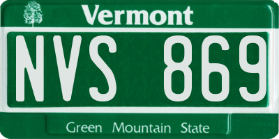 VT license plate NVS869