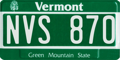 VT license plate NVS870