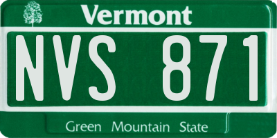 VT license plate NVS871