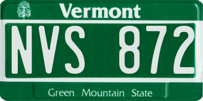 VT license plate NVS872