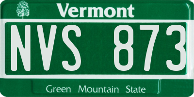 VT license plate NVS873