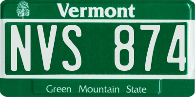 VT license plate NVS874