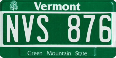 VT license plate NVS876
