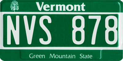 VT license plate NVS878