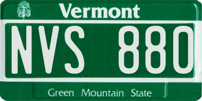 VT license plate NVS880
