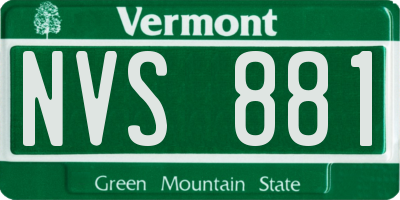 VT license plate NVS881