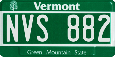 VT license plate NVS882