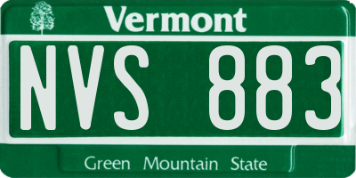 VT license plate NVS883