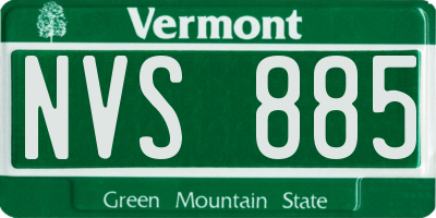 VT license plate NVS885