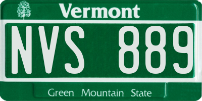 VT license plate NVS889