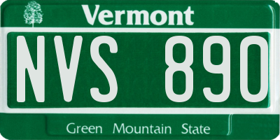 VT license plate NVS890
