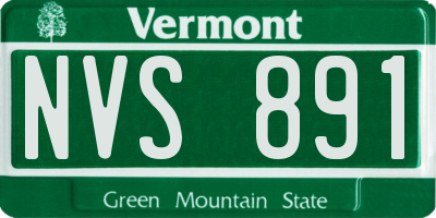 VT license plate NVS891