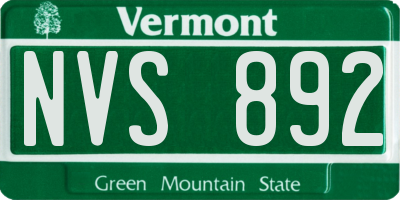 VT license plate NVS892