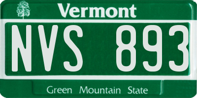 VT license plate NVS893