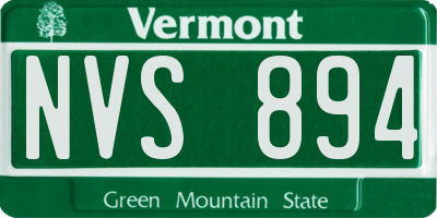 VT license plate NVS894