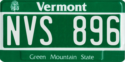 VT license plate NVS896