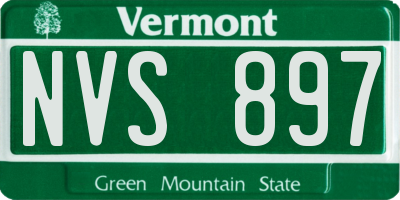 VT license plate NVS897