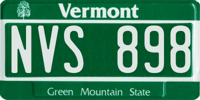 VT license plate NVS898