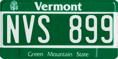 VT license plate NVS899