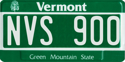 VT license plate NVS900