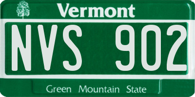 VT license plate NVS902