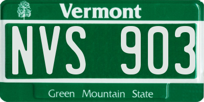 VT license plate NVS903