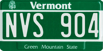 VT license plate NVS904