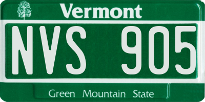 VT license plate NVS905