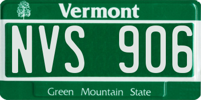 VT license plate NVS906