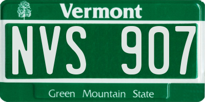 VT license plate NVS907