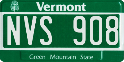 VT license plate NVS908