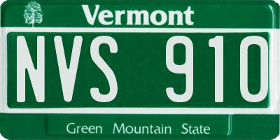 VT license plate NVS910
