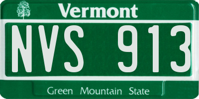 VT license plate NVS913