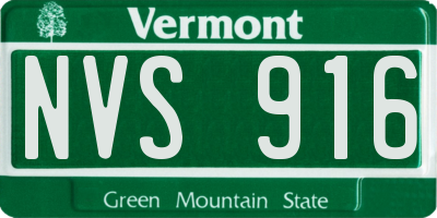 VT license plate NVS916