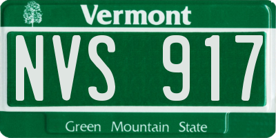 VT license plate NVS917