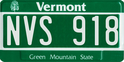 VT license plate NVS918
