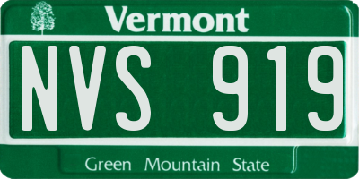 VT license plate NVS919