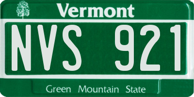 VT license plate NVS921