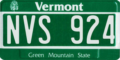 VT license plate NVS924