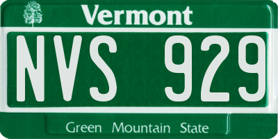 VT license plate NVS929