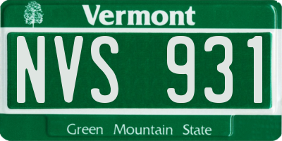 VT license plate NVS931