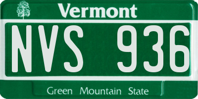 VT license plate NVS936