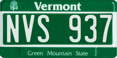 VT license plate NVS937