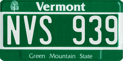 VT license plate NVS939