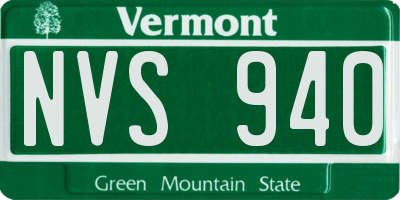 VT license plate NVS940
